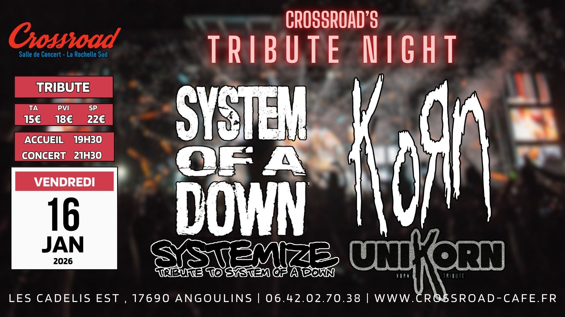 CONCERT | TRIBUTE NIGHT : KORN × SYSTEM OF A DOWN