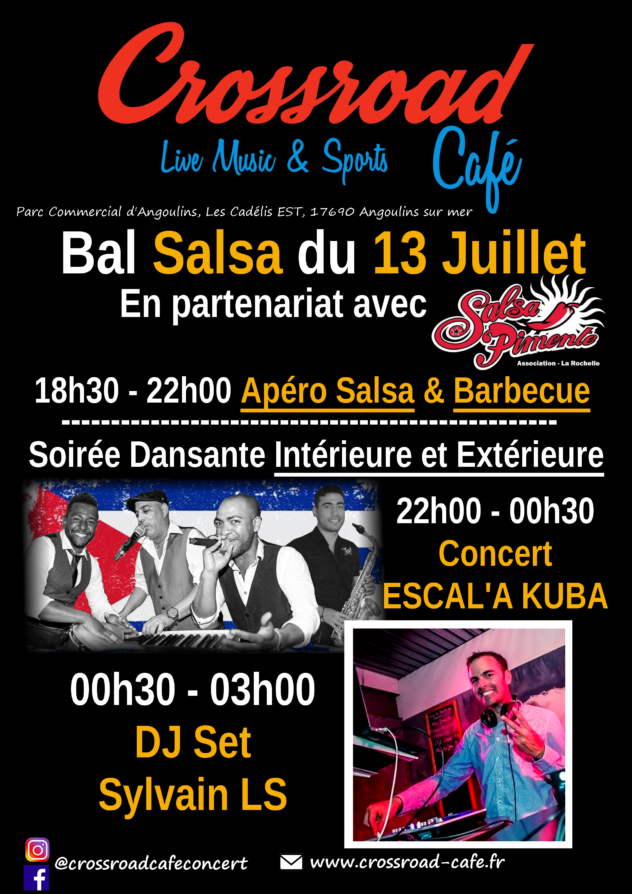 Bal Salsa du 13 Juillet avec Concert : Eskal'a Kuba