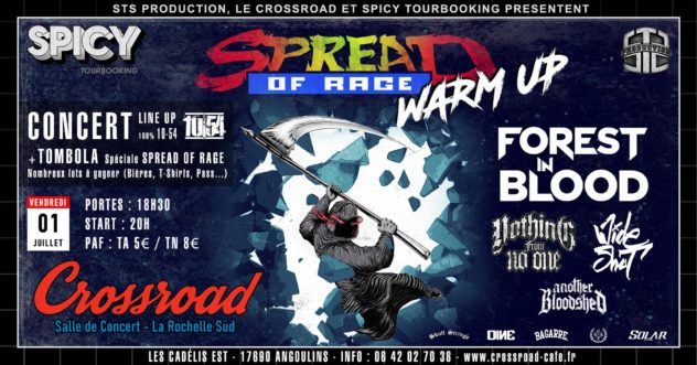 WARM UP Spread Of Rage Festival | CONCERT HxC - 100% 10-54 + TOMBOLA | 1ER JUILLET - 20H