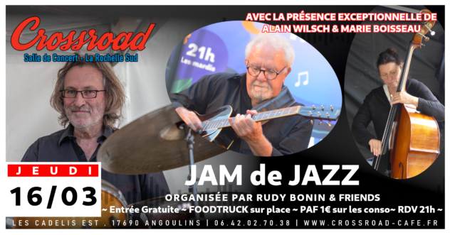 Jam Jazz : Organisée par Rudy Bonin & Friends ! Special Guests : ALAIN WILSCH & MARIE BOISSEAU