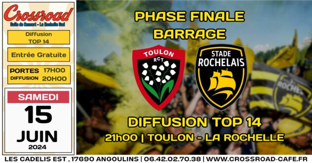 DIFFUSION TOP14 - BARRAGE- Toulon - La Rochelle | 21H
