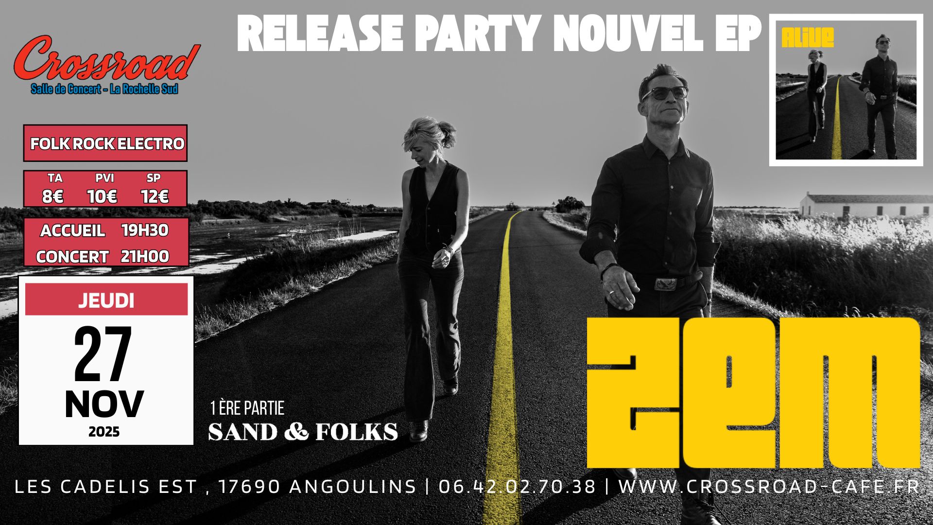 CONCERT RELEASE PARTY | ZEM - Nouvel EP "ALIVE" | FOLK ROCK ELECTRO