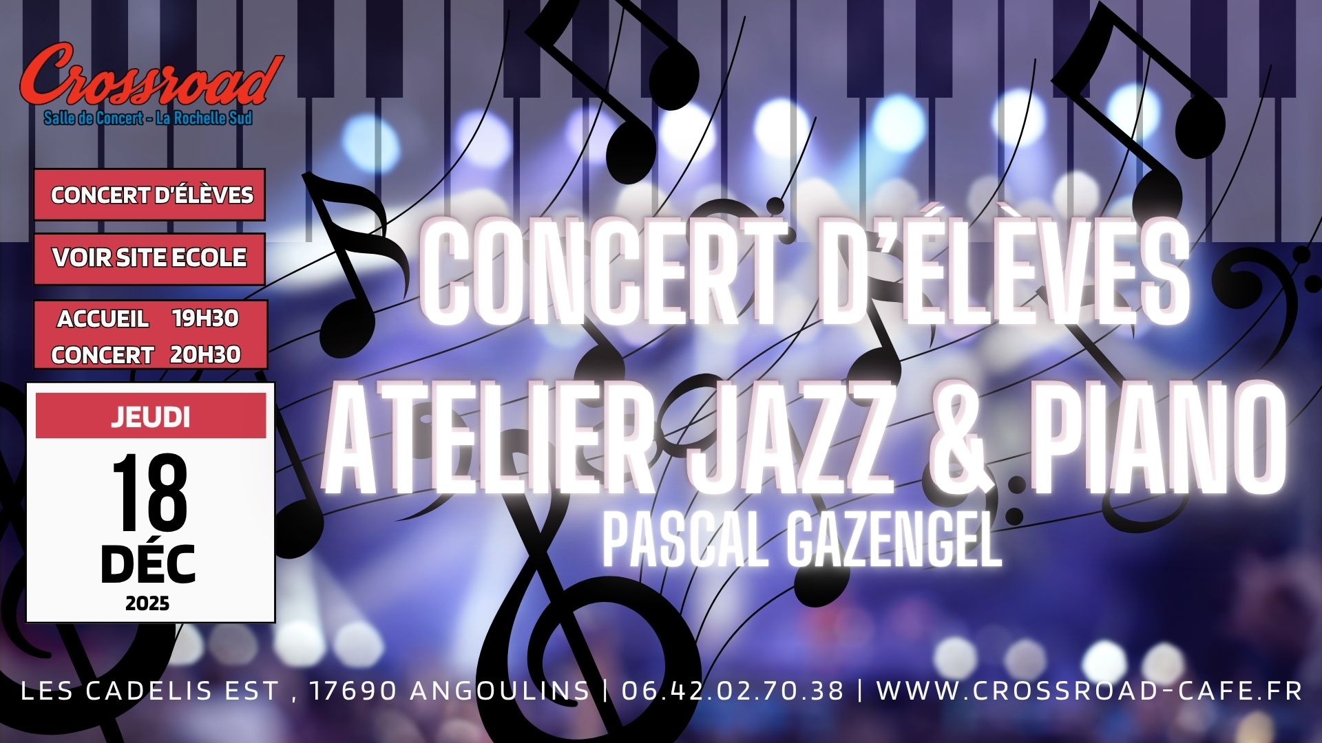 Concert des Élèves de l'Atelier JAZZ & PIANO de Pascal Gazengel