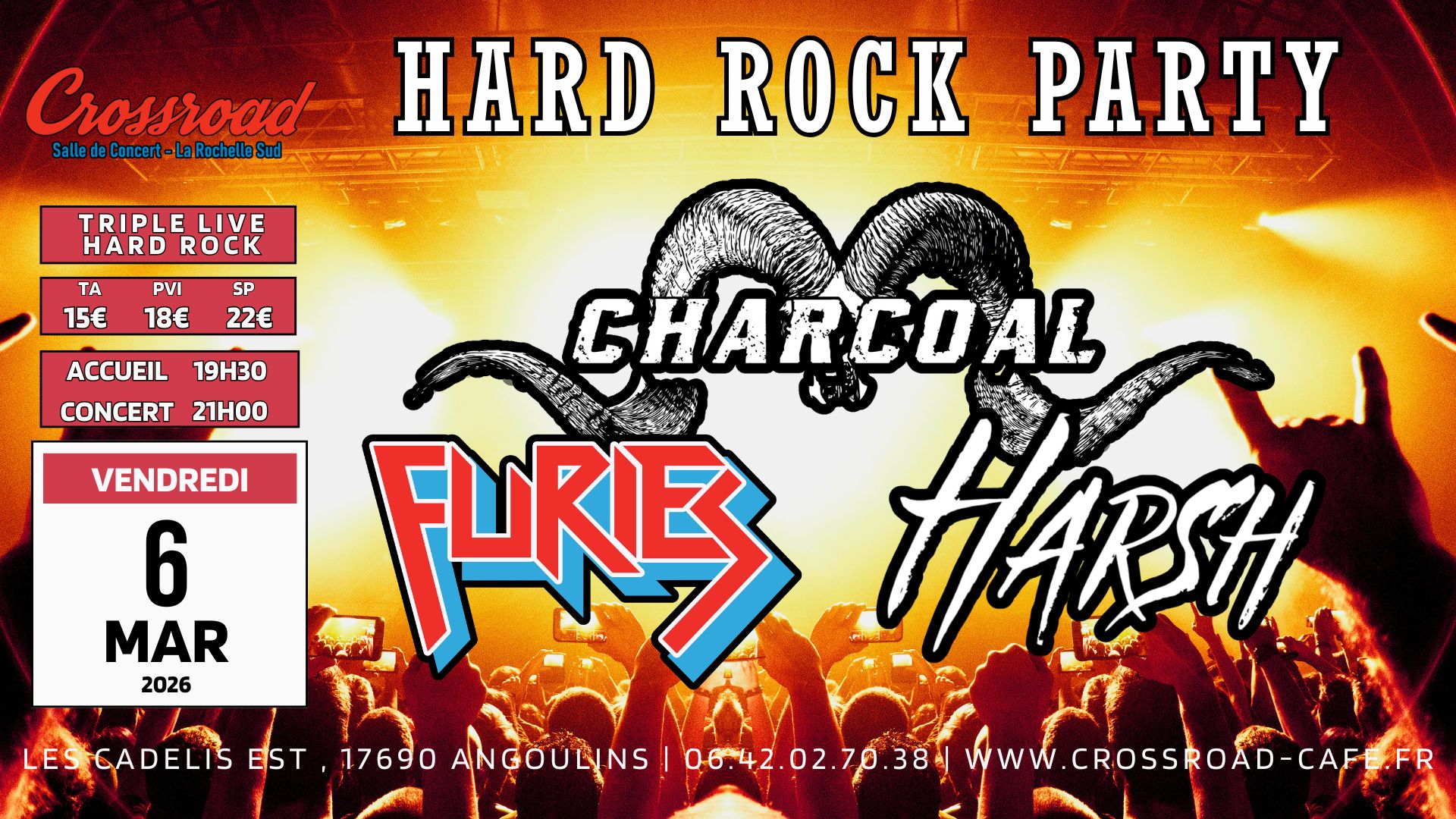 CONCERT SOIRÉE HARD ROCK | CHARCOAL × FURIES × HARSH